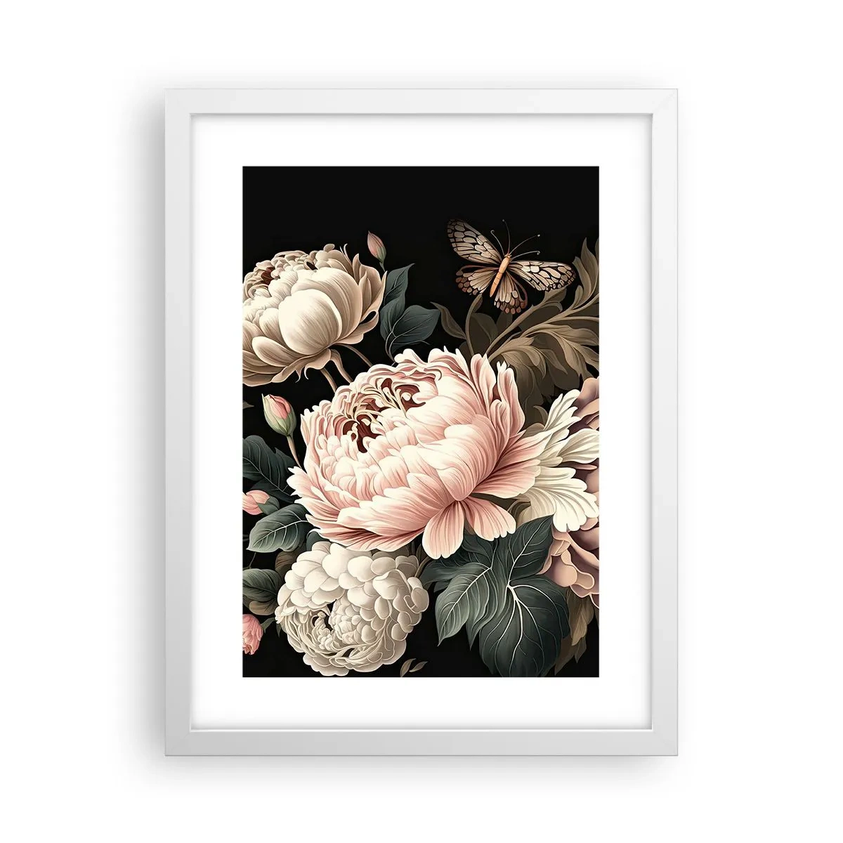 Poster în ramă albă - În stil baroc - 30x40 cm