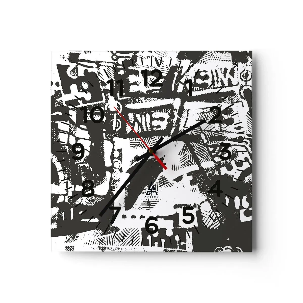 Ceas de perete - Ceas pe sticlă - Ordine sau haos? - 40x40 cm