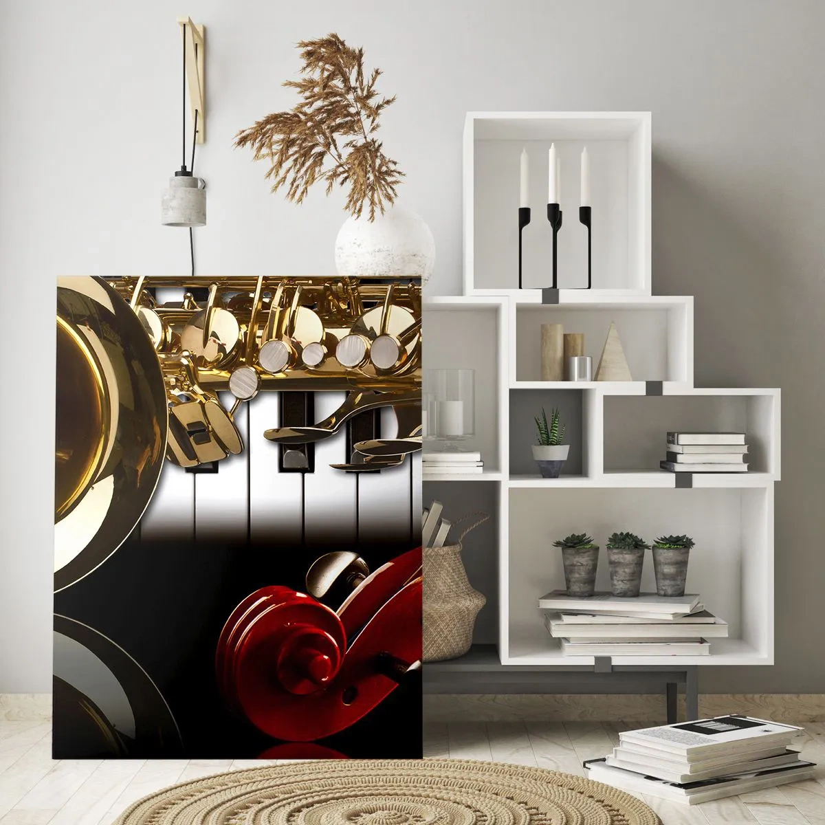 Tablou pe sticlă - Tablă, lemn și fildeș - 70x100 cm