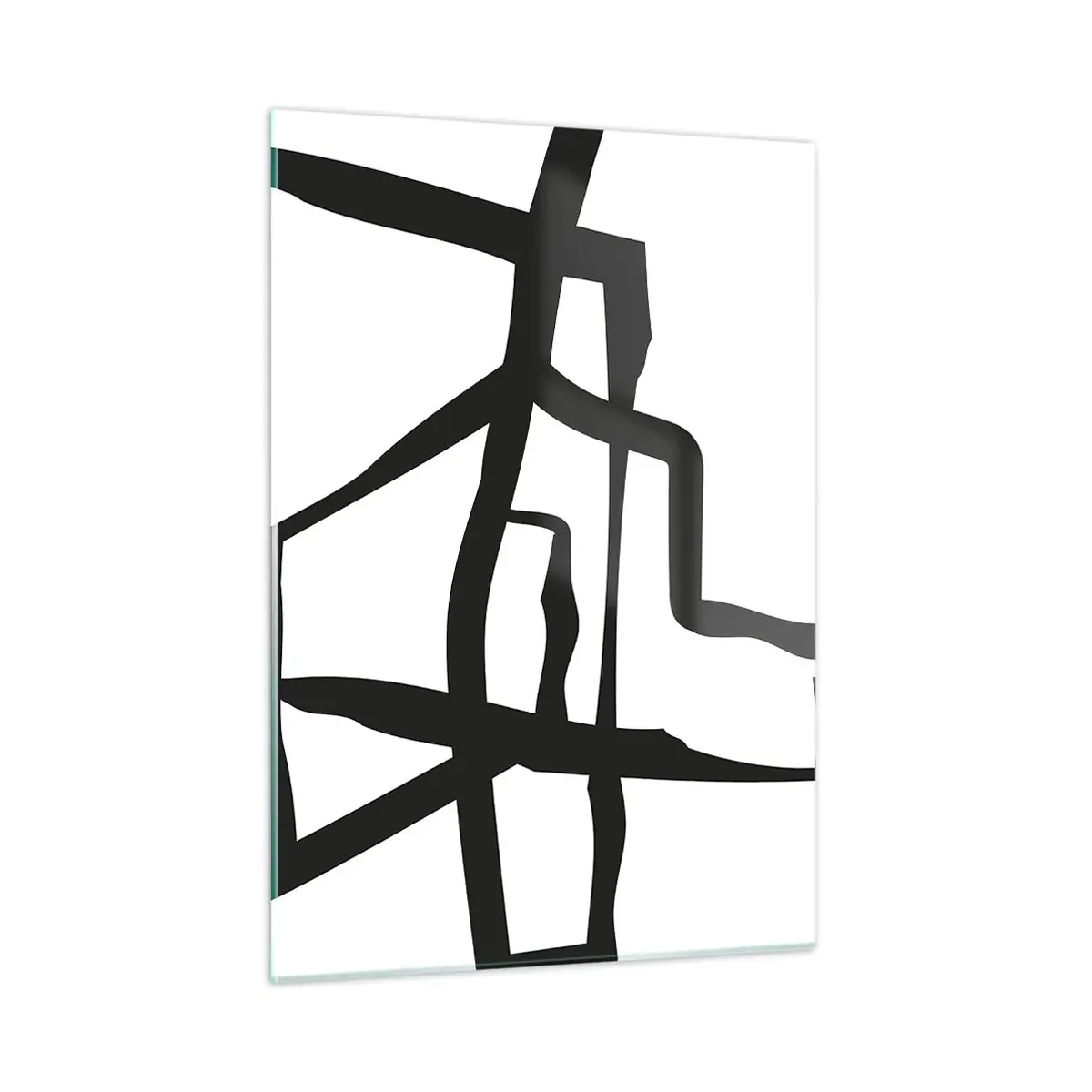 Tablou pe sticlă - Construcție în alb și negru - 50x70 cm