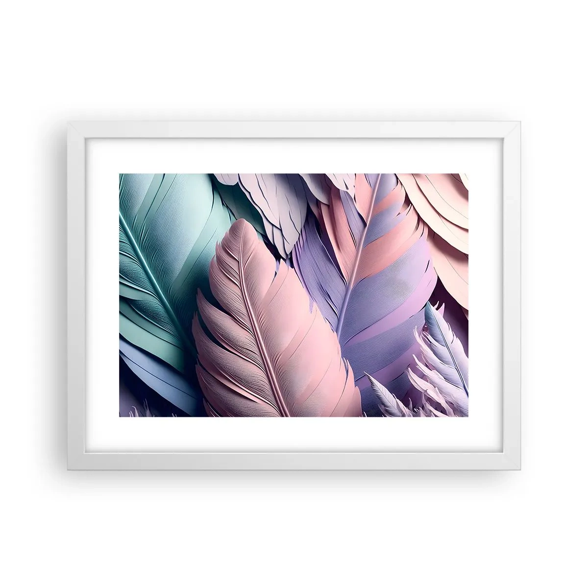 Poster în ramă albă - Eleganța păsărilor - 40x30 cm