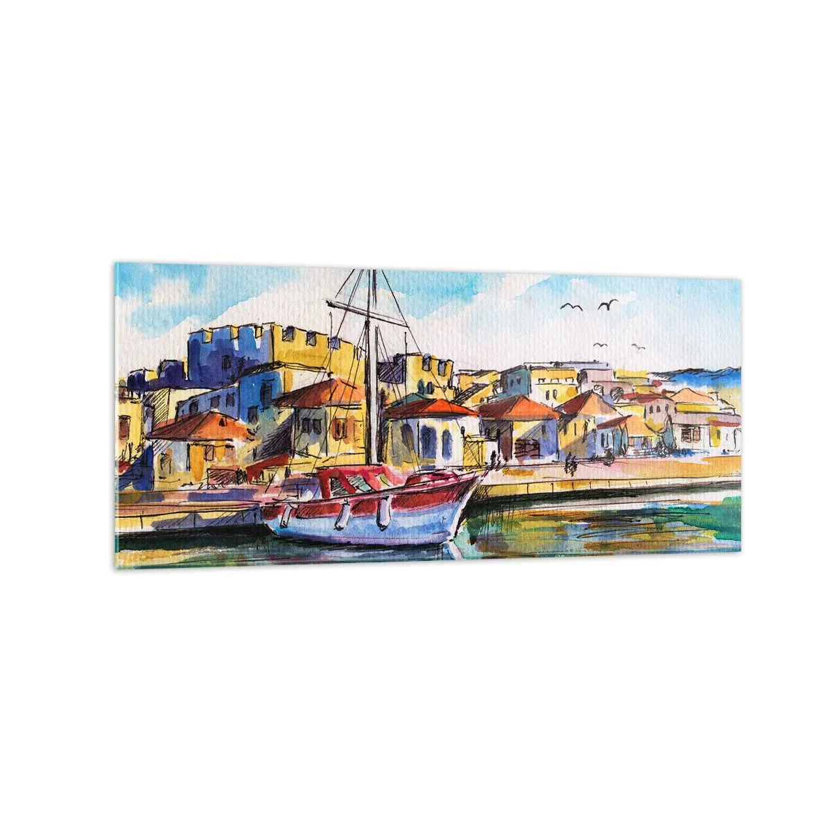 Tablou pe sticlă - Curcubeu după-amiază - 120x50 cm