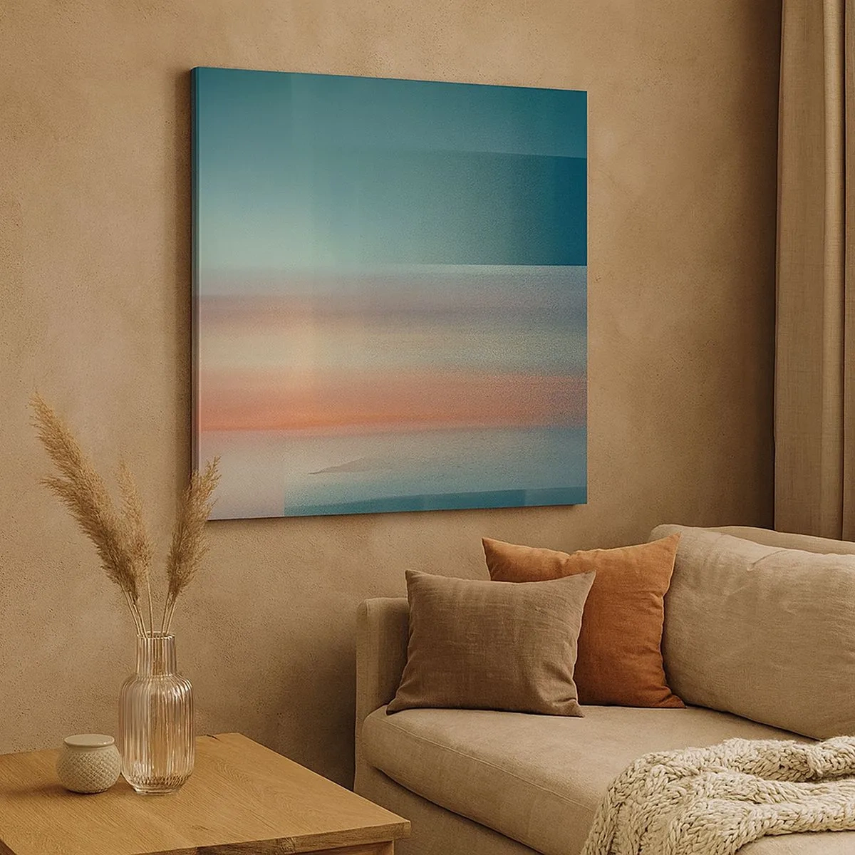 Tablou pe pânză - Abstracție: unde de lumină - 30x30 cm