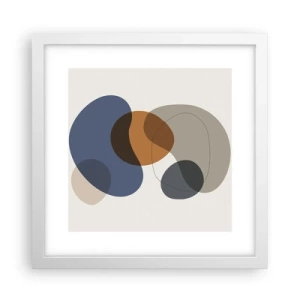 Poster în ramă albă - Picături de culoare - 30x30 cm