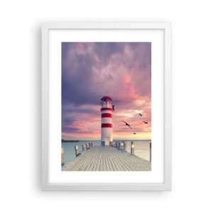 Poster în ramă albă - Să ne întoarcem în port - 30x40 cm