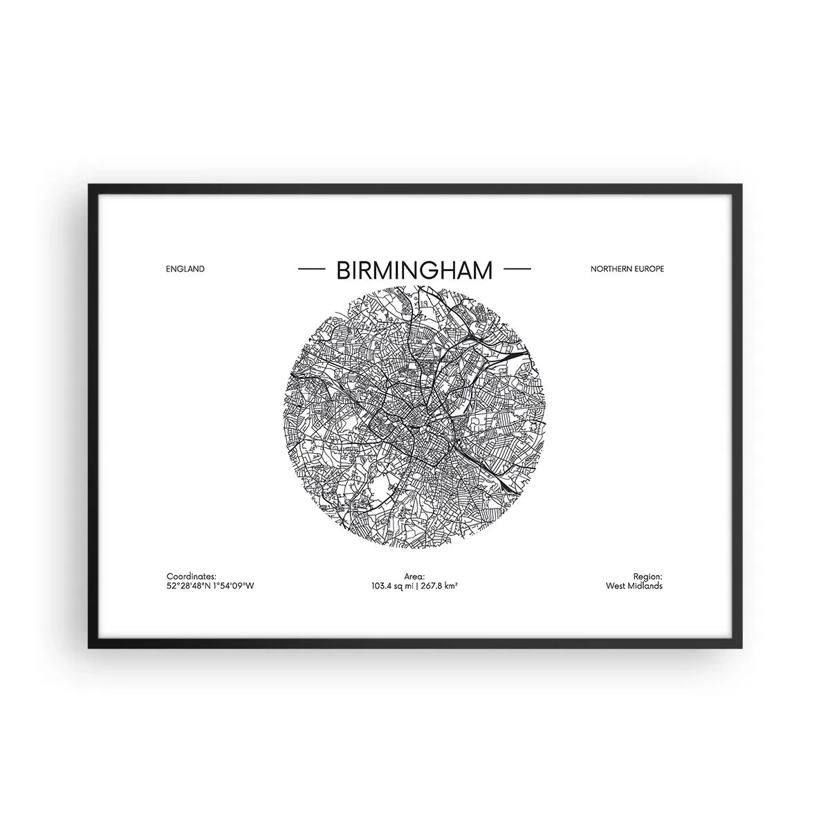 Poster în ramă neagră - Anatomia Birmingham - 100x70 cm