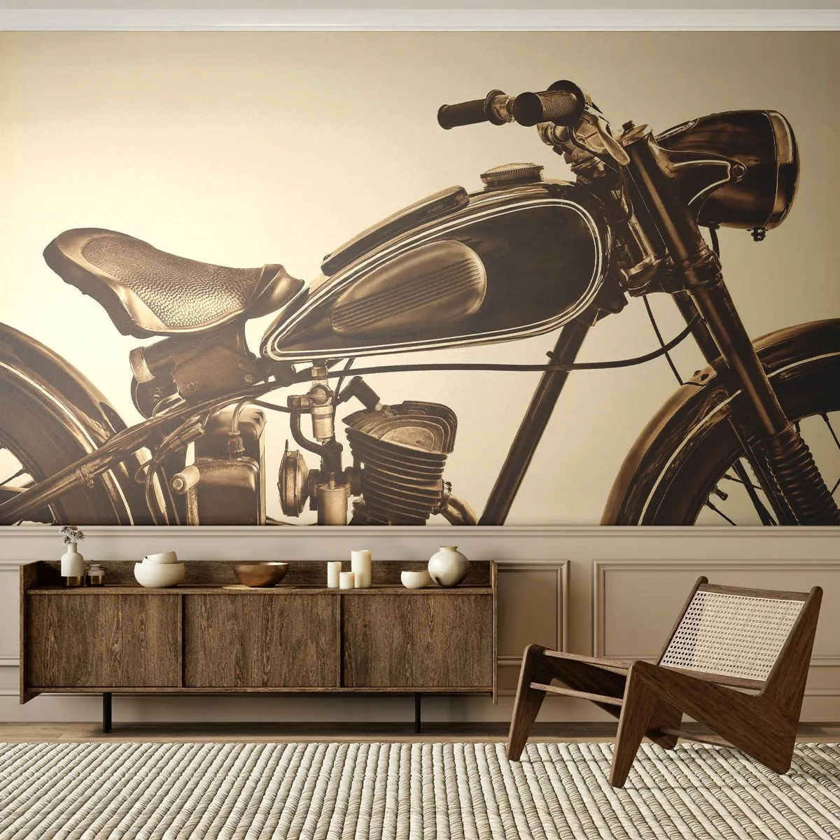 Tapet Premium Sand - Dorul de clasici - Motocicletă, Epocă, Automobile - 400x280 cm