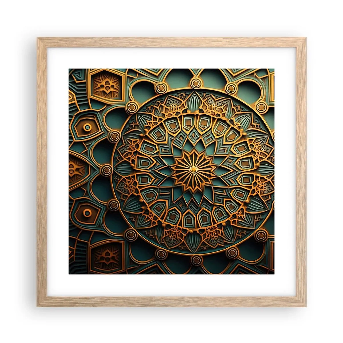Poster în ramă de stejar deschis - În stil arabic - 40x40 cm