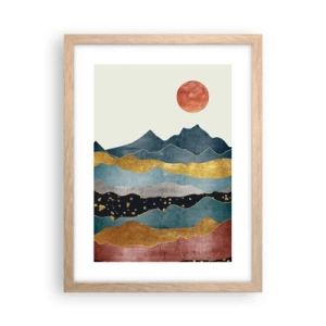 Poster în ramă de stejar deschis - Secțiunea transversală a lumii - 30x40 cm