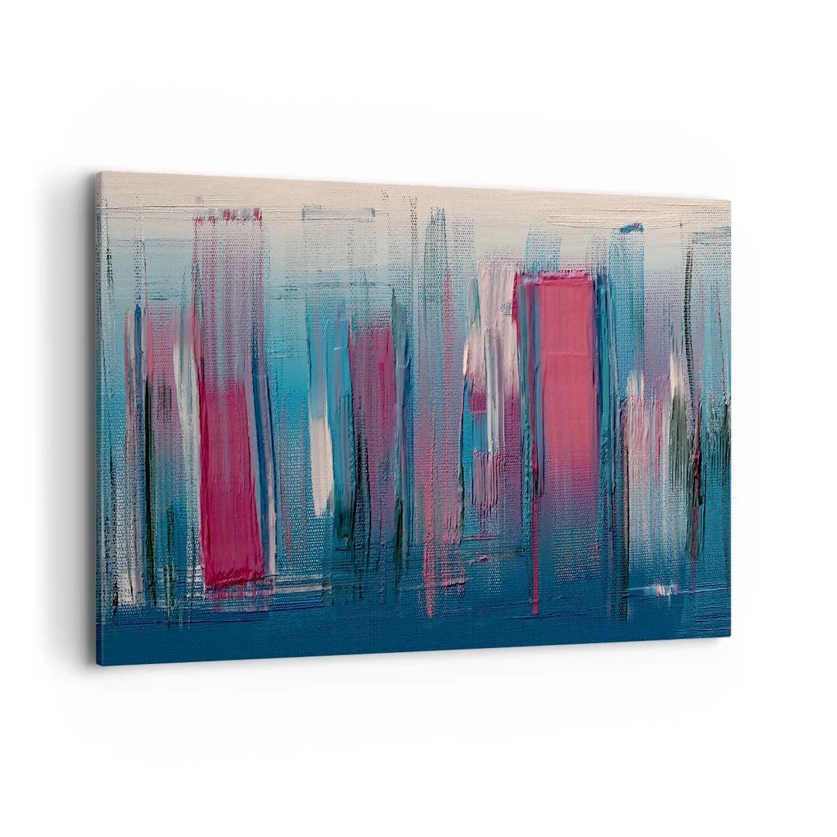 Tablou pe pânză - Compoziție verticală în albastru și roșu - 120x80 cm
