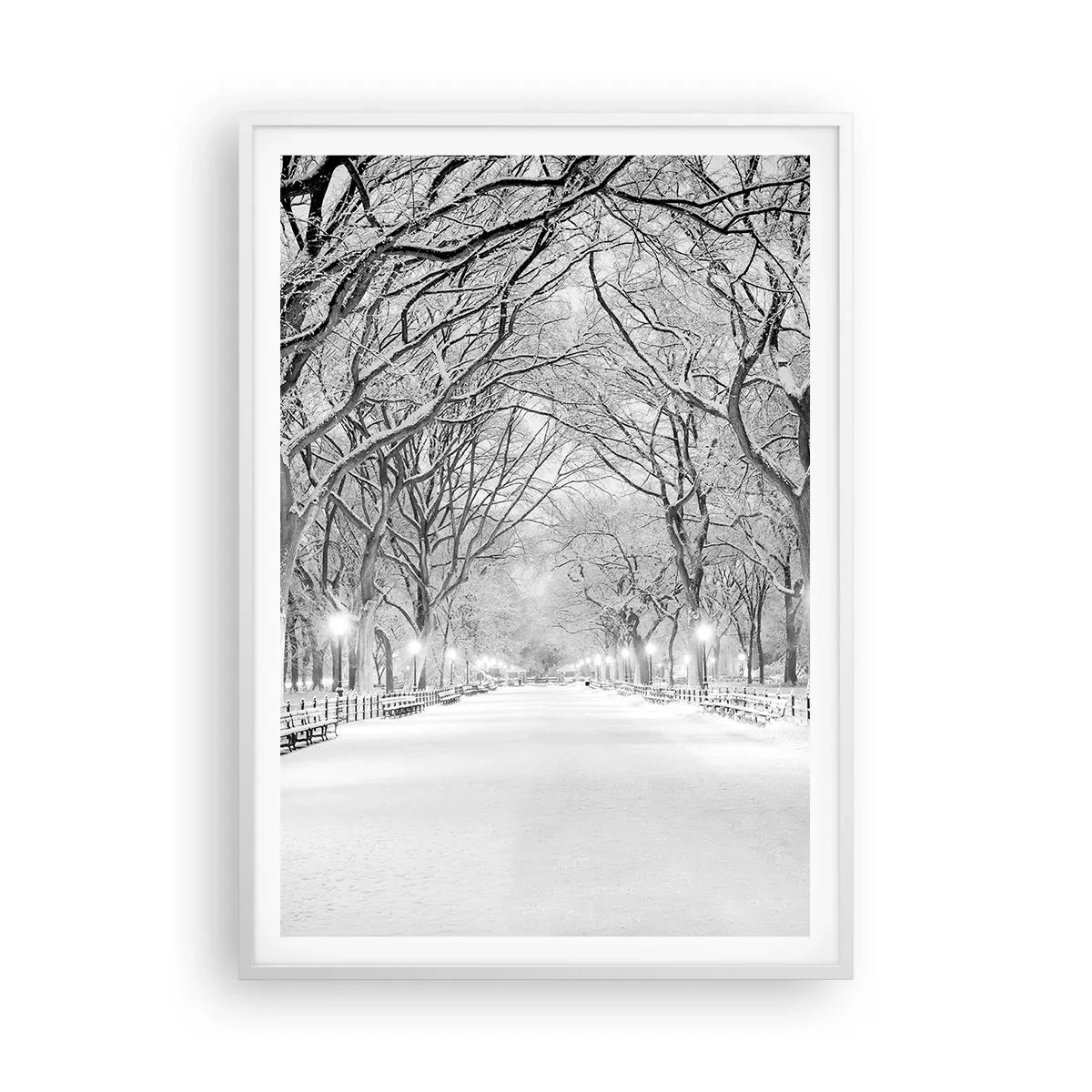 Poster în ramă albă - Cele patru anotimpuri – iarna - 70x100 cm