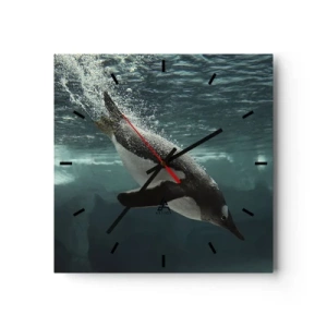 Ceas de perete - Ceas pe sticlă - Bun venit în lumea mea - 30x30 cm