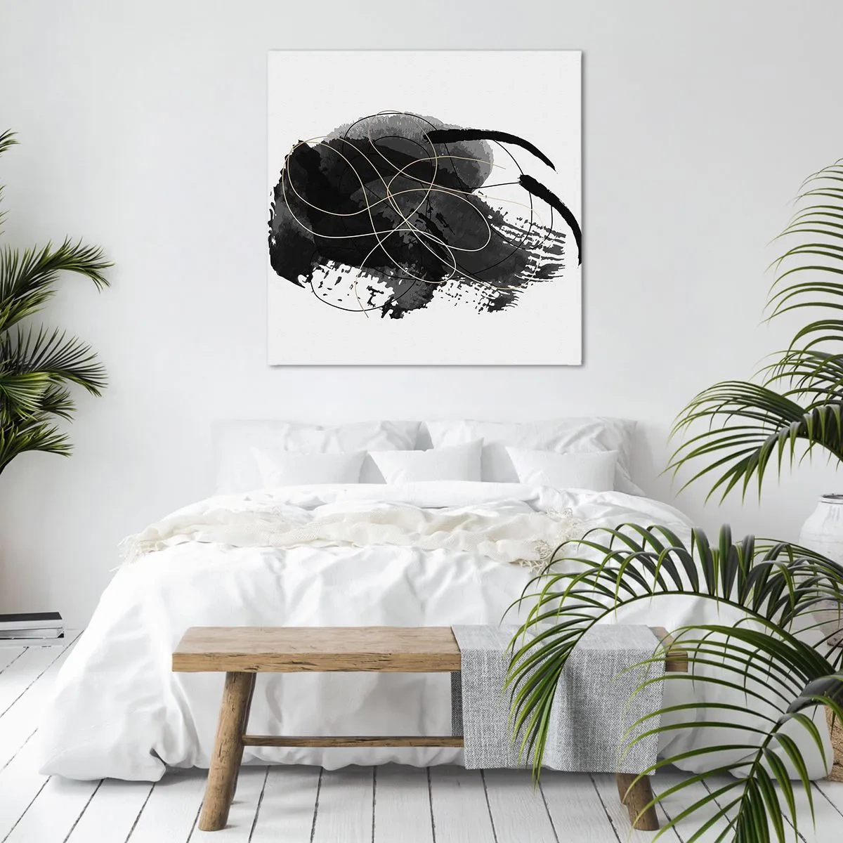 Tablou pe pânză - Provenit din negru - 70x70 cm