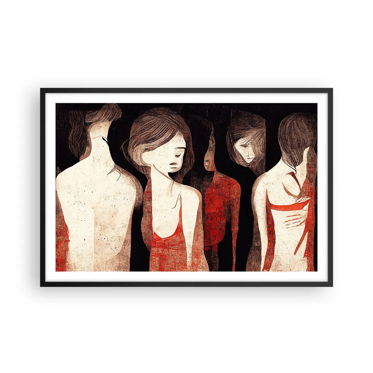 Poster în ramă neagră - Madonele întunericului - 91x61 cm