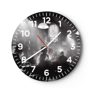 Ceas de perete - Ceas pe sticlă - În stil jazz - 30x30 cm