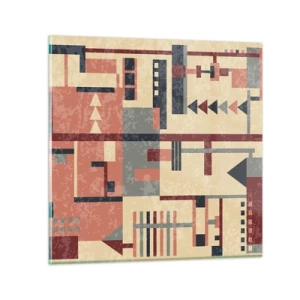 Tablou pe sticlă - Combinație de verticale și orizontale - 30x30 cm