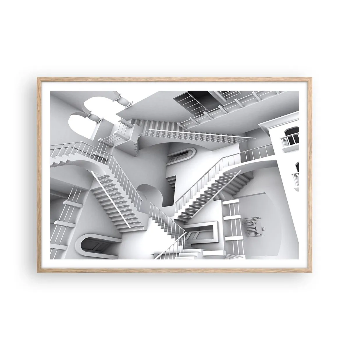 Poster în ramă de stejar deschis - Paradoxurile spațiului - 100x70 cm