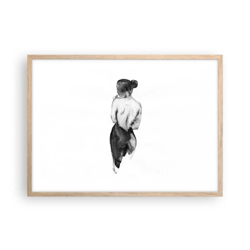 Poster în ramă de stejar deschis - Cu ea lumea dispare - 70x50 cm