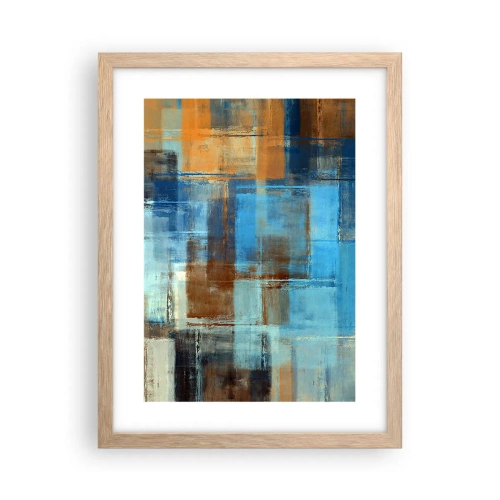 Poster în ramă de stejar deschis - Prin valul albastru - 30x40 cm