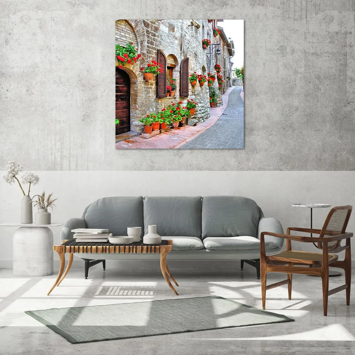 Tablou pe sticlă - Oraș italian de vis - 30x30 cm