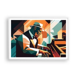 Poster în ramă albă - Numai jazz - 100x70 cm
