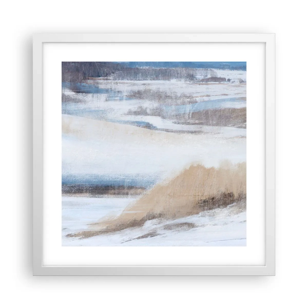 Poster în ramă albă - Compoziție de iarnă - 40x40 cm