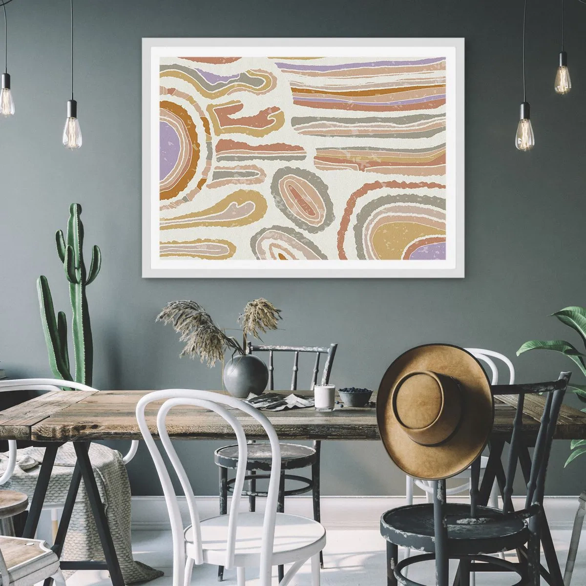 Poster în ramă albă - Secțiuni colorate - 50x40 cm