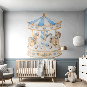 Tapet Premium Sand - Copilărie dulce - Cai, Carusele, Pentru copii - 250x175 cm