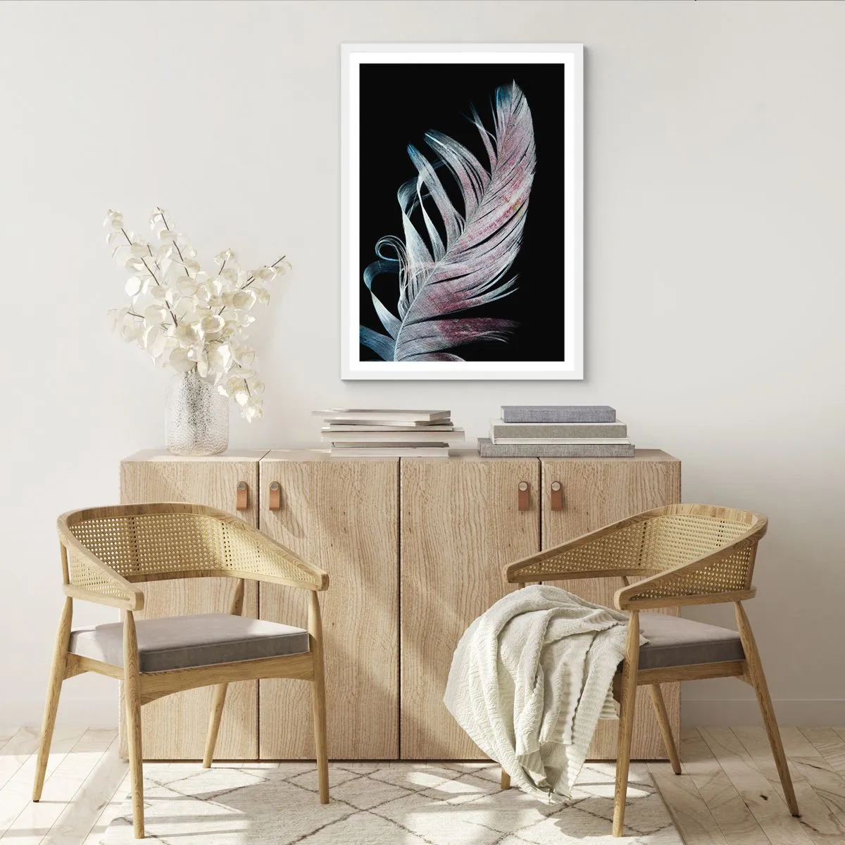 Poster în ramă albă - Gândește-te la atingere - 70x100 cm