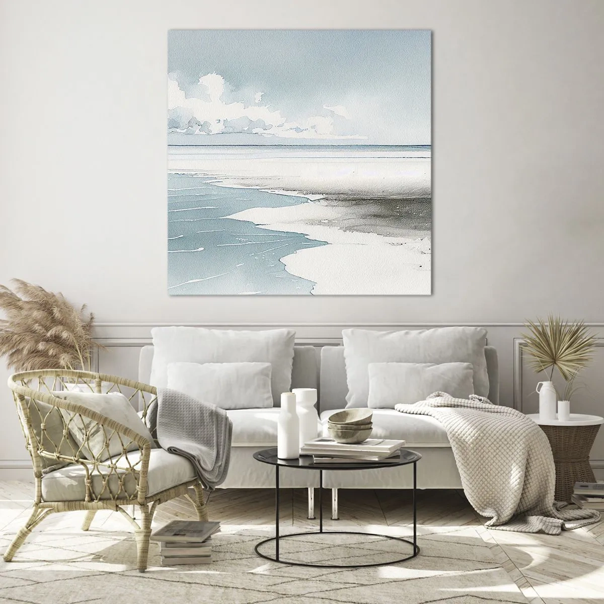Tablou pe sticlă - Mareea blândă - 70x70 cm