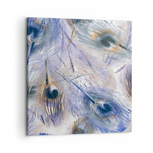 Tablou pe pânză - Compoziția penelor de păun - 60x60 cm