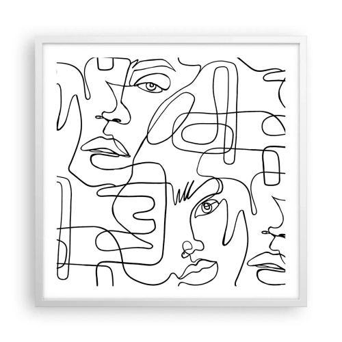 Poster în ramă albă - Într-o încurcătură de emoții - 60x60 cm