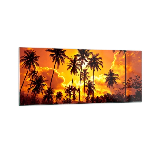 Tablou pe sticlă - Munții ard, pădurile ard - 100x40 cm