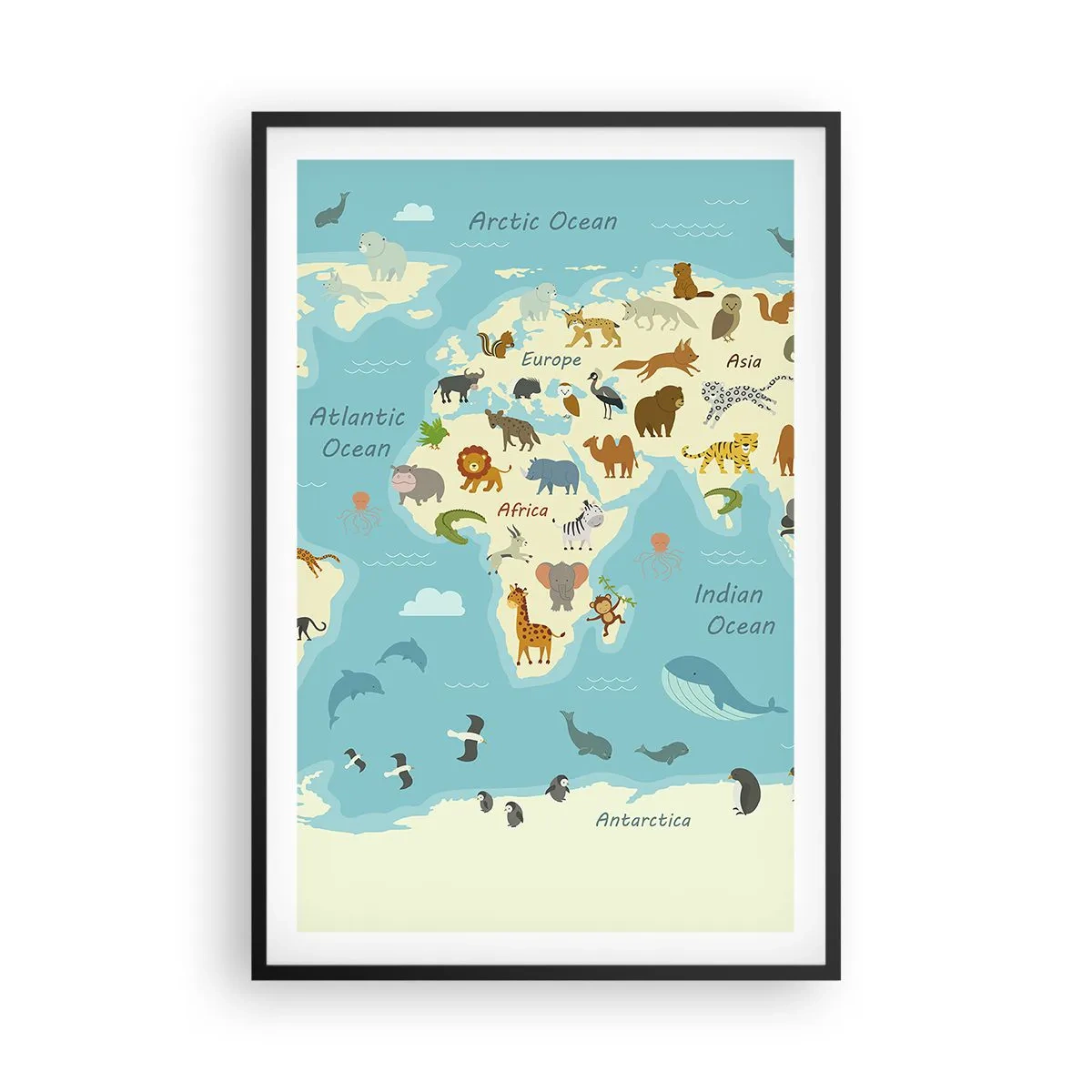 Poster în ramă neagră - Vecini buni - 61x91 cm