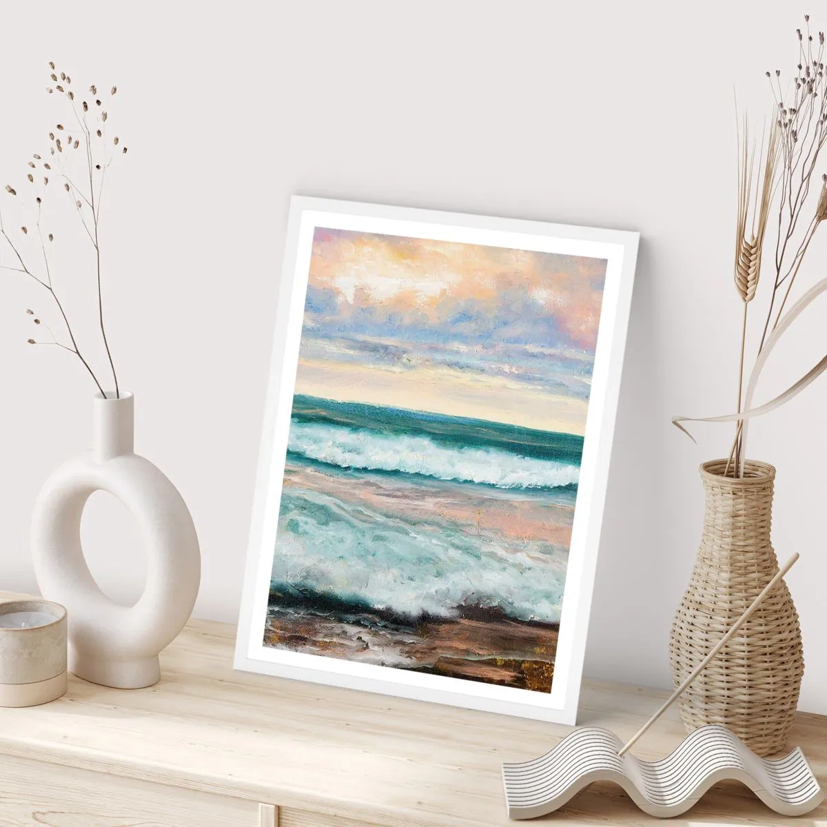 Poster în ramă albă - Aici îți vei alina sufletul - 50x70 cm