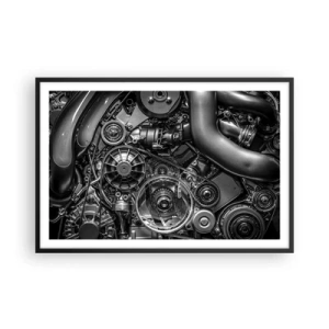 Poster în ramă neagră - Poezia mecanicii - 91x61 cm