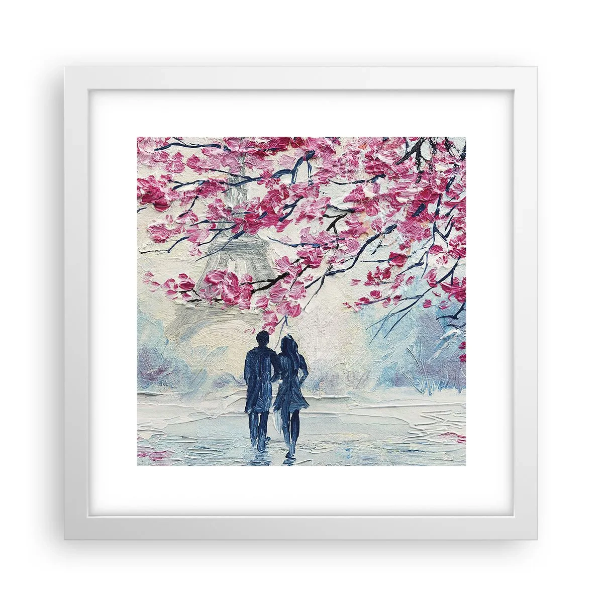 Poster în ramă albă - Plimbare romantică - 30x30 cm