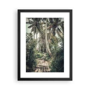 Poster în ramă neagră - Bulevardul cu palmieri - 30x40 cm