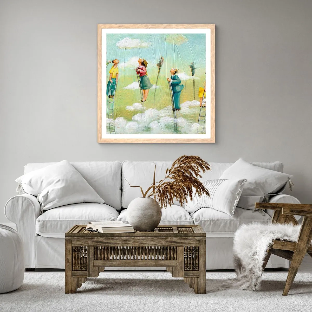 Poster în ramă de stejar deschis - Urmează-ți visul - 40x40 cm