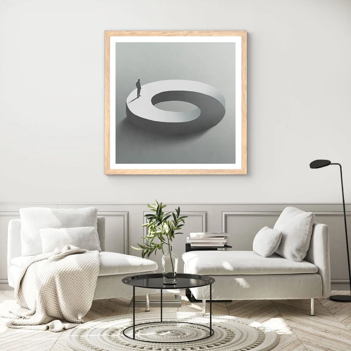 Poster în ramă de stejar deschis - Înțelegi ceva? - 50x50 cm