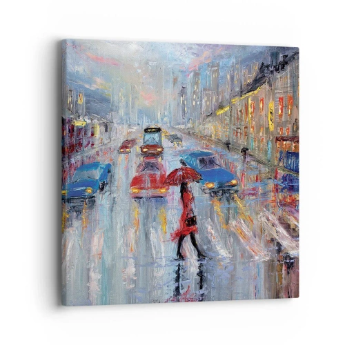 Tablou pe pânză - O după-amiază ploioasă în oraș - 40x40 cm