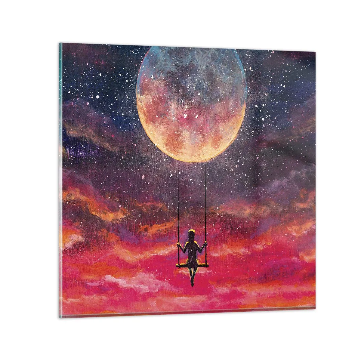 Tablou pe sticlă - Cu capul în nori - 40x40 cm