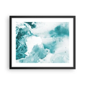 Poster în ramă neagră - Câmpii inundabile de albastru - 50x40 cm