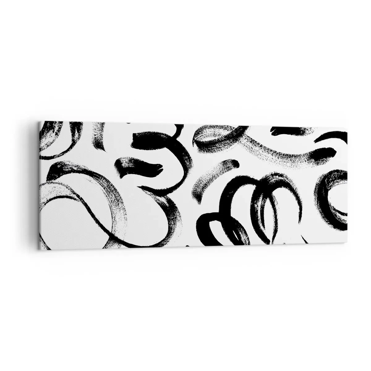Tablou pe pânză - Negru pe alb - 140x50 cm