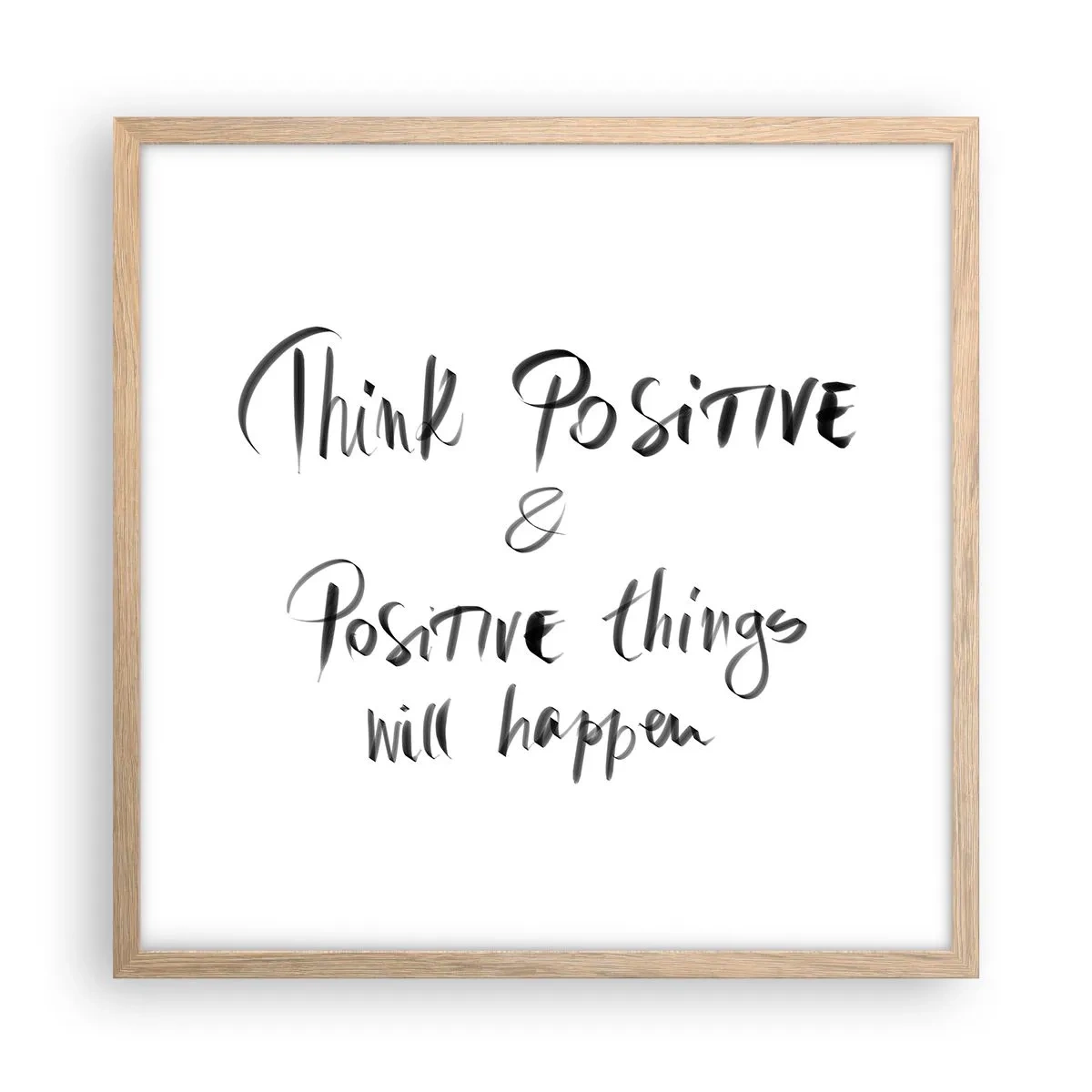 Poster în ramă de stejar deschis - Cum să trăim bine? - 50x50 cm