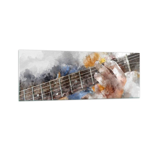 Tablou pe sticlă - Poezie între corzi - 140x50 cm