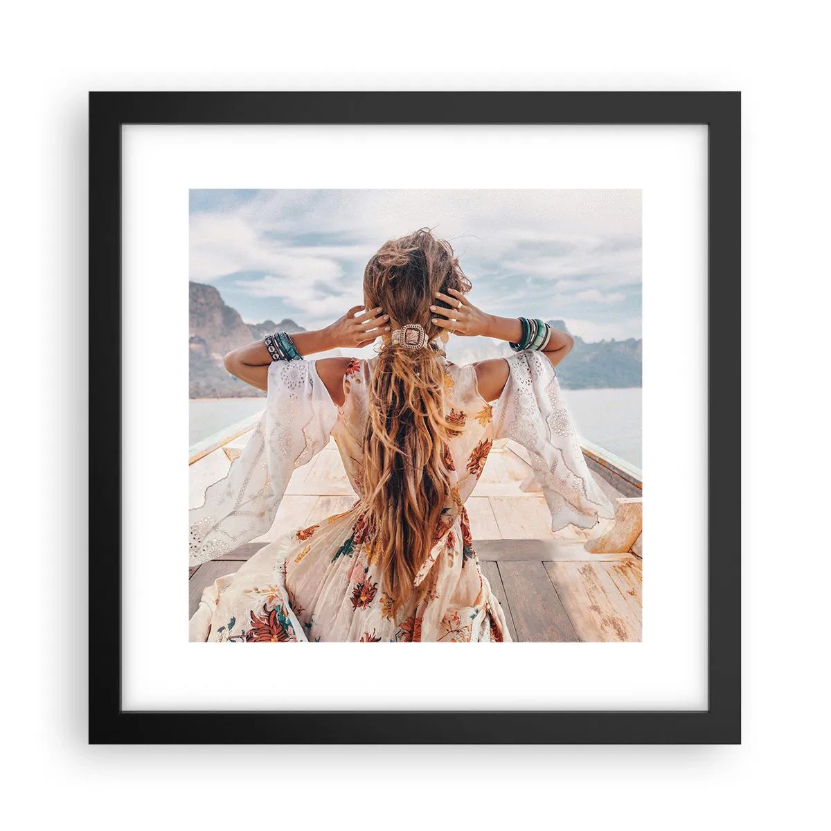 Poster în ramă neagră - Pe drumul spre fericire - 30x30 cm