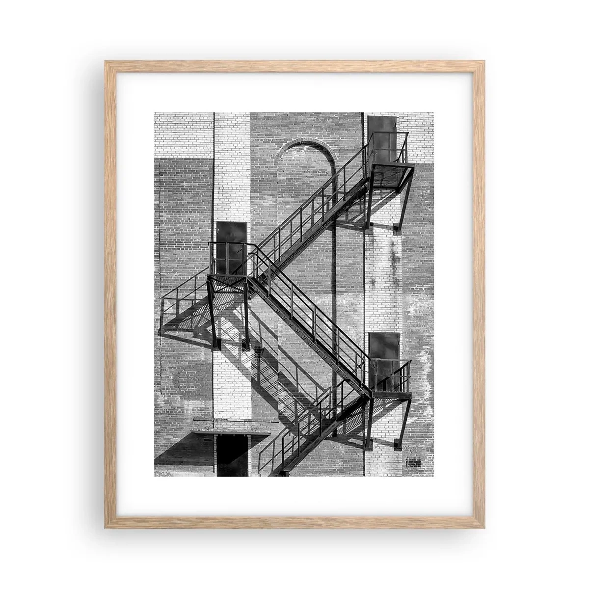 Poster în ramă de stejar deschis - Stil industrial - 40x50 cm