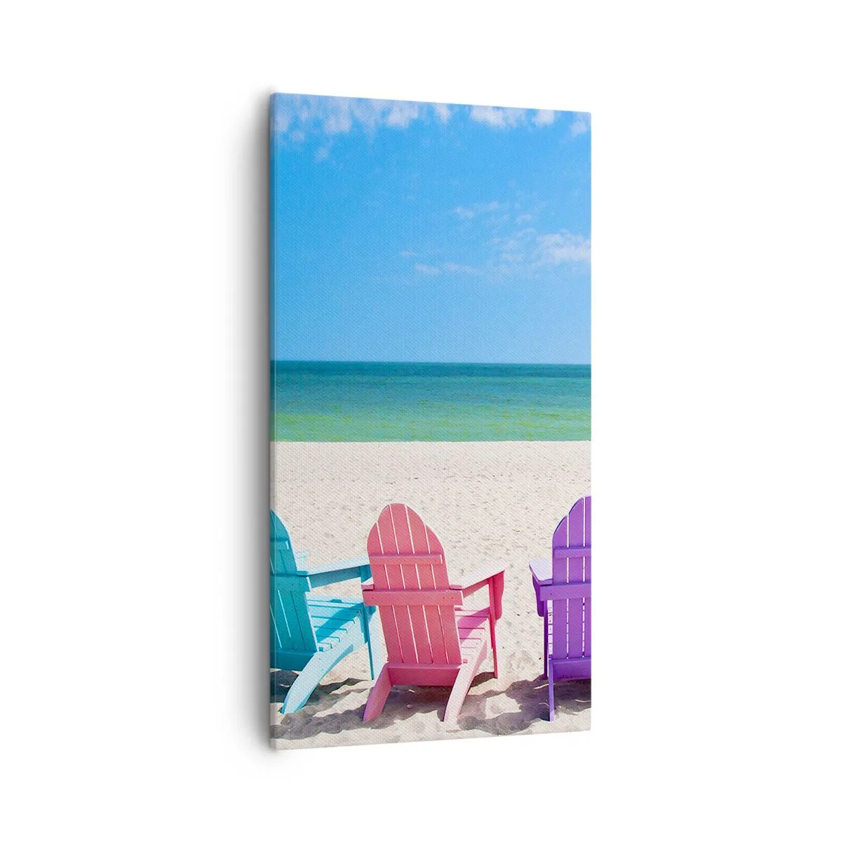 Tablou pe pânză - Plaja curcubeu - 55x100 cm