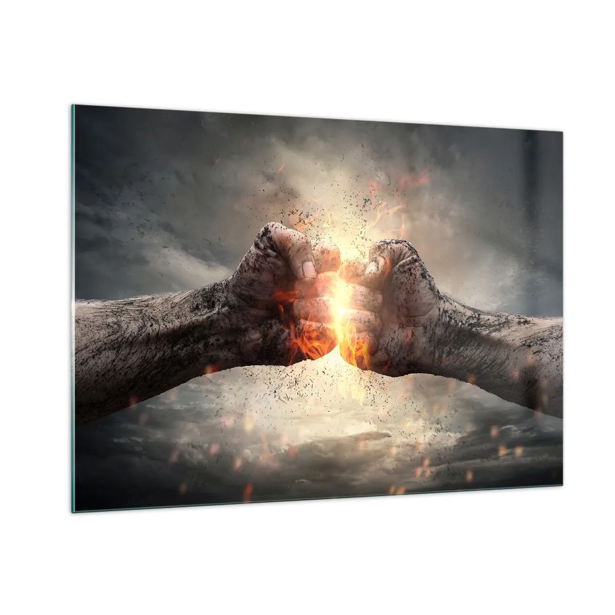 Tablou pe sticlă - Ridică-te pentru a lupta - 100x70 cm